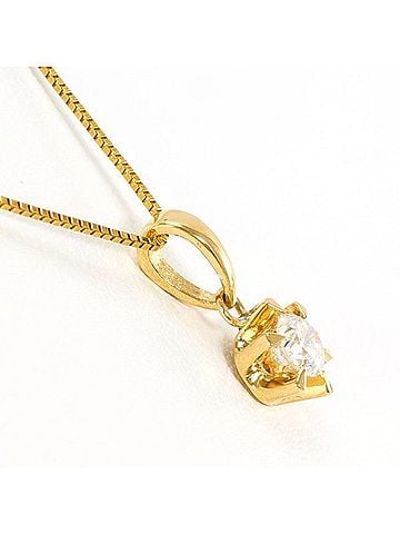 Unbranded 18K (18-karat) Yellow Gold Necklace with 0.20ct Diamond, Certificate of Authenticity, Total Weight Approx. 2.0g, 44cm, Jewelry (view 2)