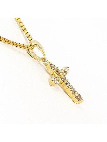 Unbranded 18K (18-karat) Yellow Gold Necklace with 0.25ct Diamond, Total Weight Approx. 3.5g, 40cm, Jewelry (view 2)
