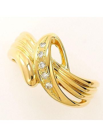 Unbranded 18K (18-karat) Yellow Gold Ring with 0.05mm Diamond, Total Weight Approx. 4.3g, Jewelry (view 1)