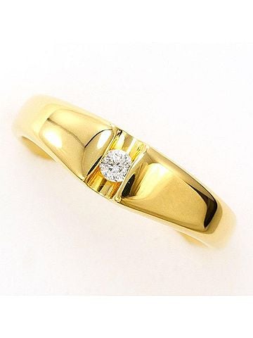 Unbranded 18K (18-karat) Yellow Gold Ring with 0.07g Diamond, Total Weight Approx. 3.7g, Jewelry (view 1)