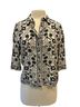 Max Studio Floral Black White 3/4 Sleeve Button-Down Shirt Size M - photo 1