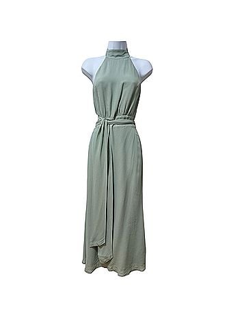 Reformation Lizabeth Halter Open Back Midi Cocktail Dress (view 1)