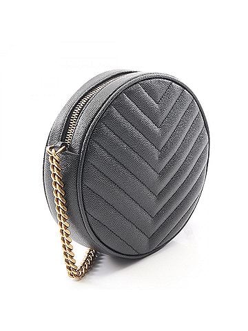 Yves Saint Laurent Yves Saint Laurent Vinyl Monogram Shoulder Bag/Handbag, Leather, Women's, Black, 610436 1GF07 1000 (view 2)