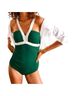 Boden Green White One Piece Swimsuit Size 8 (tall) - photo 3