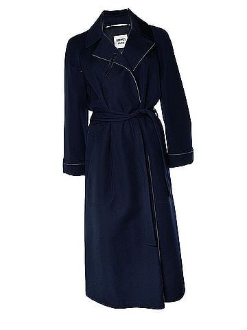 Hermès Hermes, blue wool trench coat (view 2)