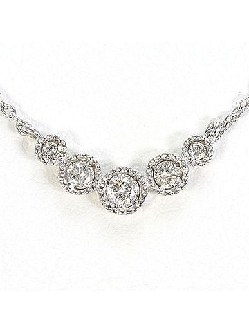 Unbranded 18K (18-karat white gold) necklace with a 0.14 ct diamond, total weight 1.9g, 41cm length. Jewelry. (view 1)
