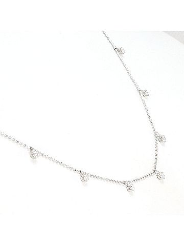 Unbranded 18K (18-karat white gold) necklace with 0.30ct diamond, total weight 1.6g, 40cm length, jewelry. (view 2)