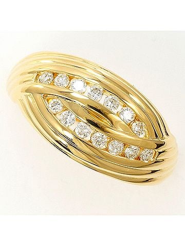 Unbranded 18K (18-karat) Yellow Gold Ring with 0.20ct Diamond, Total Weight 3.0g, Jewelry (view 1)