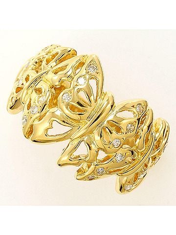Unbranded 18K (18-karat) Yellow Gold Ring with 0.17ct Diamond, Total Weight 6.0g, Jewelry (view 1)