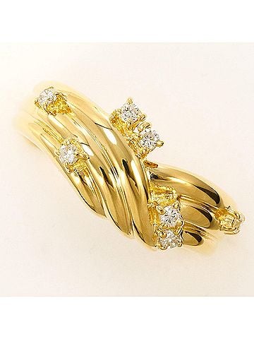 Unbranded 18K (18-karat) Yellow Gold Ring with 0.14ct Diamond, Total Weight 7.1g, Jewelry (view 1)