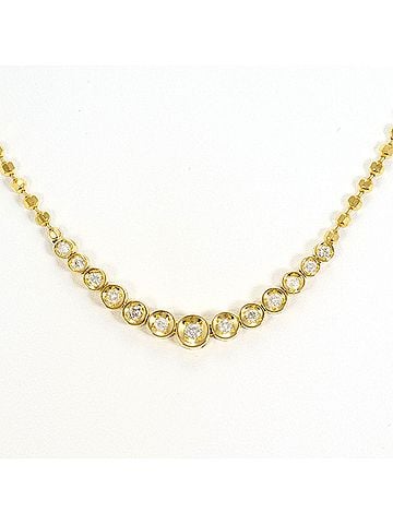 Unbranded 18K (18-karat) Yellow Gold Necklace with 0.54ct Diamond, Total Weight 12.5g, 44cm Length, Jewelry (view 1)