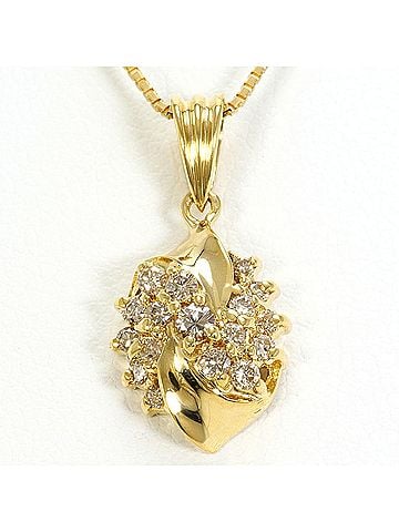 Unbranded 18K (18-karat) Yellow Gold Necklace with 0.27ct Diamond, Total Weight 3.2g, 40cm Length, Jewelry (view 1)