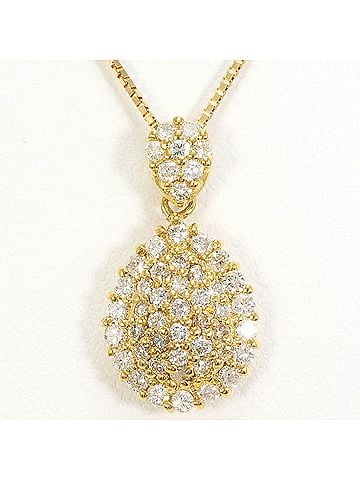 Unbranded 18K (18-karat) Yellow Gold Necklace with 0.75ct Diamond, Total Weight 4.4g, 45cm Length, Jewelry (view 1)