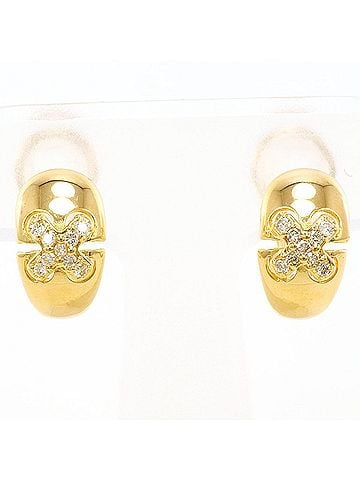 Unbranded 18K (18-karat) Yellow Gold Earrings with 0.09ct Diamonds, Total Weight 3.6g, Jewelry (view 1)