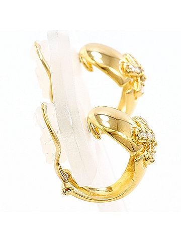 Unbranded 18K (18-karat) Yellow Gold Earrings with 0.09ct Diamonds, Total Weight 3.6g, Jewelry (view 2)