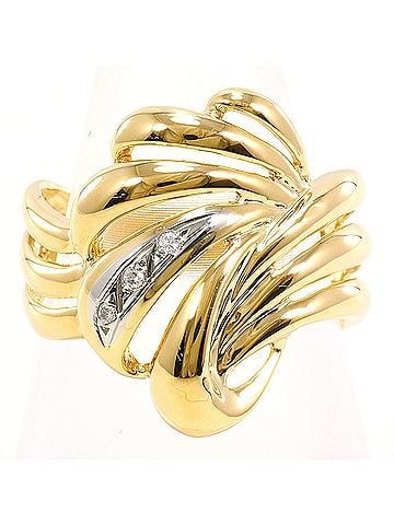 Unbranded PT900 Platinum 18K Yellow Gold Ring with 0.02ct Diamond, Total Weight 4.6g, Jewelry (view 1)