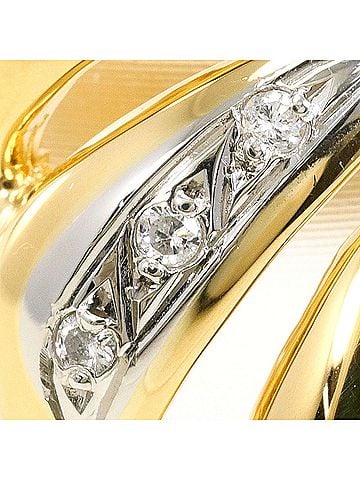 Unbranded PT900 Platinum 18K Yellow Gold Ring with 0.02ct Diamond, Total Weight 4.6g, Jewelry (view 2)
