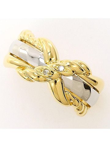 Unbranded PT900 Platinum 18K Yellow Gold Ring with 0.01ct Diamond, Total Weight 6.6g, Jewelry (view 1)