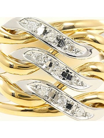 Unbranded PT900 Platinum 18K Yellow Gold Ring with 0.09ct Diamond, Total Weight 11.6g, Jewelry (view 2)