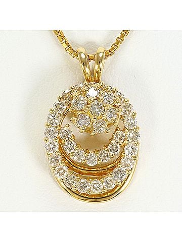Unbranded 18K (18-karat) Yellow Gold Necklace with 0.80ct Diamond, Total Weight 6.2g, 40cm Length, Jewelry (view 1)