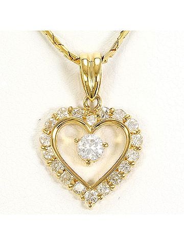 Unbranded 18K (18-karat) Yellow Gold Necklace with 0.51ct Diamond, Total Weight 6.8g, 43cm, Jewelry (view 1)