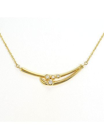 Unbranded 18K (18-karat) Yellow Gold Necklace with 0.18ct Diamond, Total Weight 4.1g, 37cm, Jewelry (view 1)