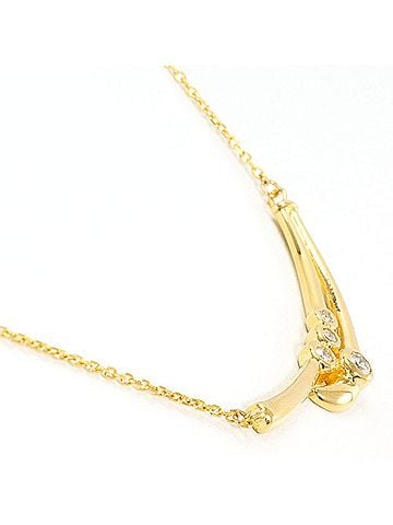 Unbranded 18K (18-karat) Yellow Gold Necklace with 0.18ct Diamond, Total Weight 4.1g, 37cm, Jewelry (view 2)