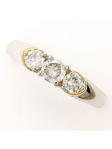 Unbranded PT900 Platinum 18K Yellow Gold Ring with 0.50ct Diamond, Total Weight 3.3g, Jewelry (view 1)