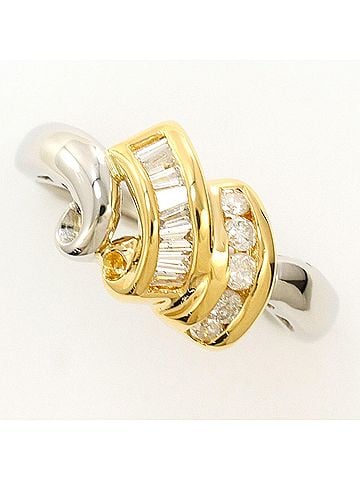 Unbranded PT850 Platinum 18K Yellow Gold Ring with 0.30ct Diamond, Total Weight 4.4g, Jewelry (view 1)