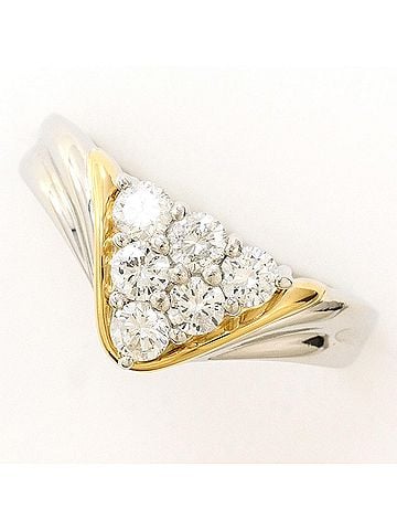 Unbranded PT900 Platinum 18K Yellow Gold Ring with 0.50ct Diamond, Total Weight 4.8g, Jewelry (view 1)