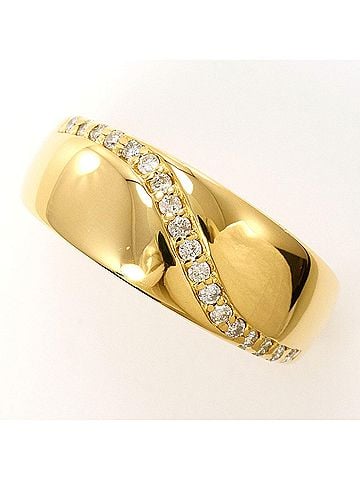 Unbranded 18K (18-karat) Yellow Gold Ring with 0.16ct Diamond, Total Weight 4.3g, Jewelry (view 1)