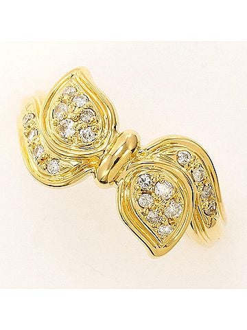 Unbranded 18K (18-karat) Yellow Gold Ring with 0.19ct Diamond, Total Weight 4.4g, Jewelry (view 1)