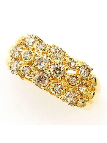 Unbranded 18K (18-karat) Yellow Gold Ring with Brown Diamond 1.00ct, Total Weight 4.0g, Jewelry (view 1)