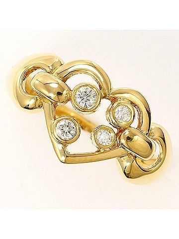 Unbranded 18K (18-karat) Yellow Gold Ring with 0.11ct Diamond, Total Weight 3.6g, Jewelry (view 1)