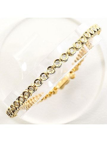 Unbranded 18K (18-karat) Yellow Gold Bracelet with 1.00 ct Diamond, Total Weight 9.7g, 18cm, Jewelry (view 1)