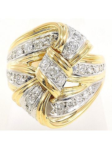 Unbranded PT900 Platinum 18K Yellow Gold Ring with 0.76ct Diamond, Total Weight 12.2g, Jewelry (view 1)