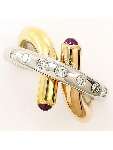 Unbranded PT900 Platinum 18K Yellow Gold Ring with Ruby and Diamond (0.24ct), Total Weight 11.9g. Jewelry. (view 1)
