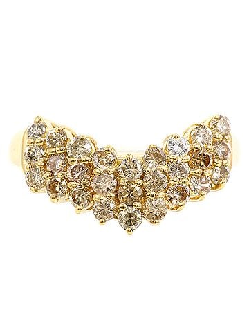 Unbranded 18K (18-karat) Yellow Gold Ring with Brown Diamond (0.70ct), Total Weight 2.8g, Jewelry (view 1)