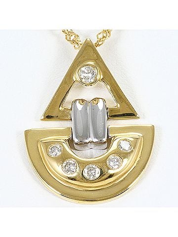 Unbranded 18K (18-karat) Yellow Gold Necklace with 0.42 ct Diamond, Total Weight 10.3g, 39cm, Jewelry (view 1)