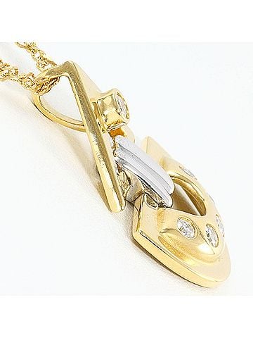 Unbranded 18K (18-karat) Yellow Gold Necklace with 0.42 ct Diamond, Total Weight 10.3g, 39cm, Jewelry (view 2)
