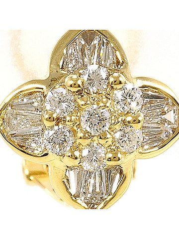 Unbranded 18K (18-karat) Yellow Gold (YG) Earrings with 1.00ct Diamonds, Total Weight 6.9g, Jewelry (view 2)