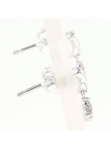 Unbranded 18K (18-karat white gold) earrings with 0.04ct diamonds, total weight 0.6g, jewelry. (view 2)