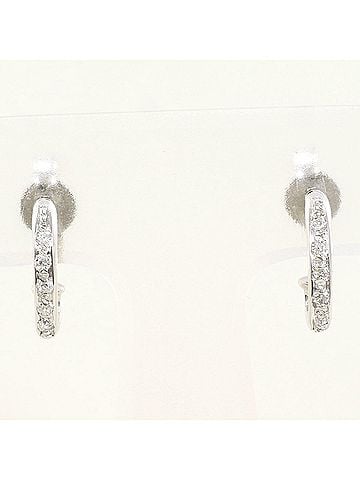 Unbranded 18K (18-karat white gold) earrings with cubic zirconia. Total weight: 1.9g. Jewelry. (view 1)
