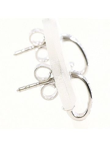 Unbranded 18K (18-karat white gold) earrings with cubic zirconia. Total weight: 1.9g. Jewelry. (view 2)