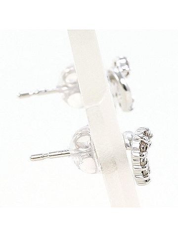 Unbranded 18K (18-karat white gold) earrings with 0.04 ct diamonds, total weight 0.7g. Jewelry. (view 2)
