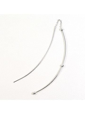Unbranded 18K (18-karat white gold) single earring, total weight 1.1g, jewelry. (view 1)