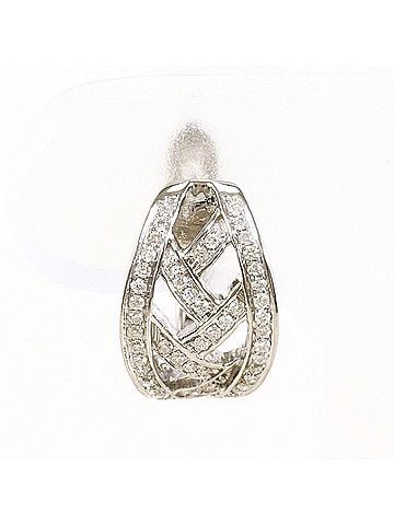 Unbranded 18K (18-karat white gold) single earring with 0.14ct diamond, total weight 2.0g, jewelry. (view 1)