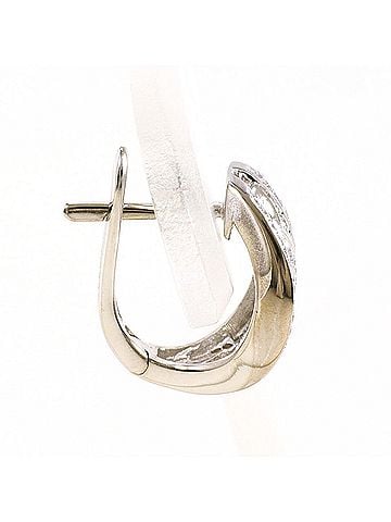 Unbranded 18K (18-karat white gold) single earring with 0.14ct diamond, total weight 2.0g, jewelry. (view 2)