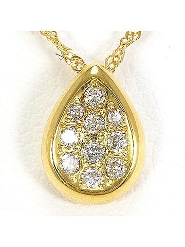 Unbranded 18K (18-karat) Yellow Gold Necklace with 0.09ct Diamond, Total Weight 1.7g, 40cm Length, Jewelry (view 1)