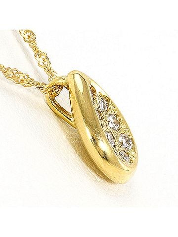 Unbranded 18K (18-karat) Yellow Gold Necklace with 0.09ct Diamond, Total Weight 1.7g, 40cm Length, Jewelry (view 2)